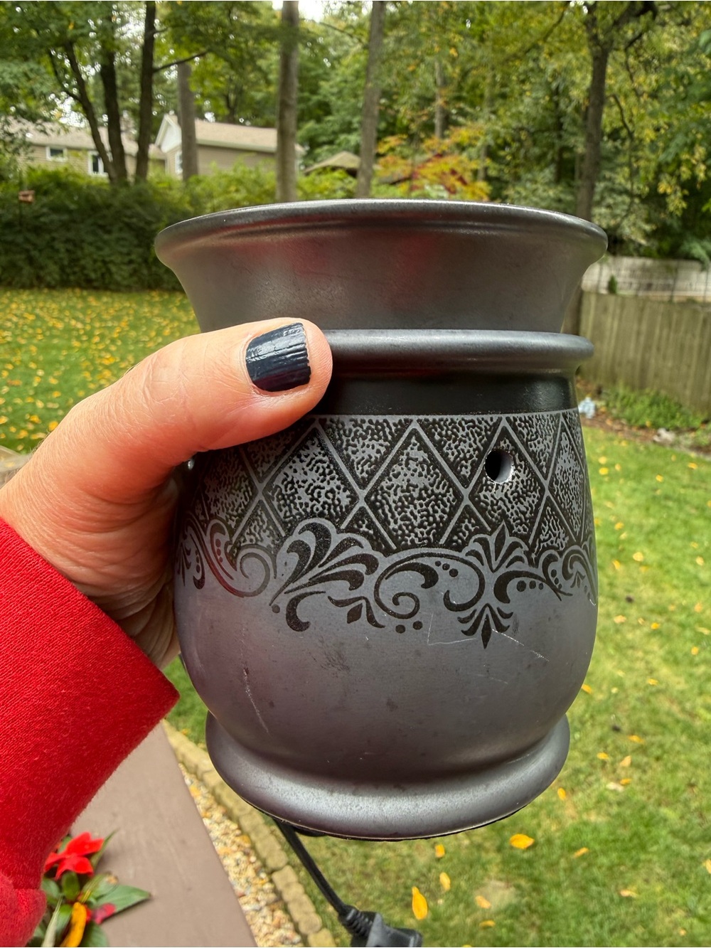 Scentsy Gray black Ceramic Electric Oil/Wax Warmer MSW-GRPH Model No Box